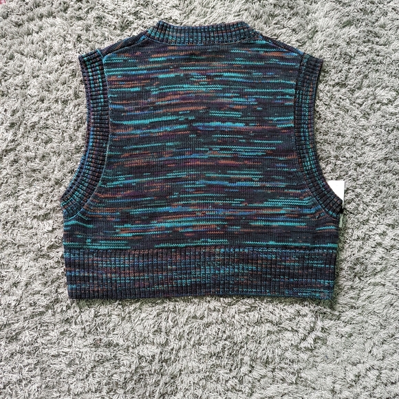 Aritzia TNA Marcy Crop Vest in Space Dye Midnight Blue XS - Picture 3 of 6
